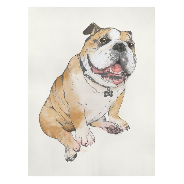 Quadri su tela animali Illustrazione - Cane Bulldog Pittura