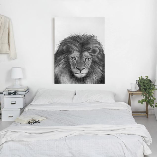 Tela leone Illustrazione - Leone Pittura monocromatica