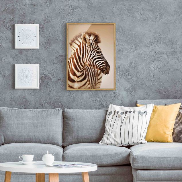 Poster con cornice - Zebra Baby Portrait - Verticale 4:3