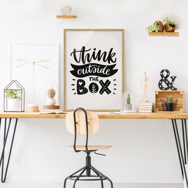 Poster con cornice - Think Outside The Box - Verticale 4:3