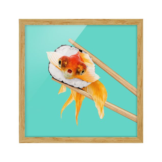 Poster con cornice - Sushi con Goldfish - Quadrato 1:1
