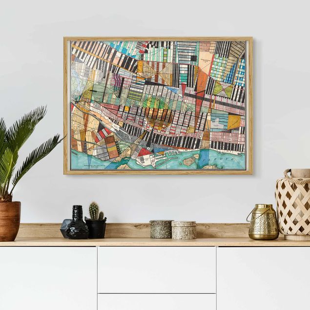 Poster con cornice - Modern Map Of Montreal - Orizzontale 3:4
