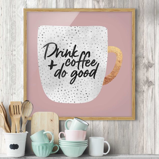 Abstrakte Malerei Drink Coffee, Do Good - Bianco