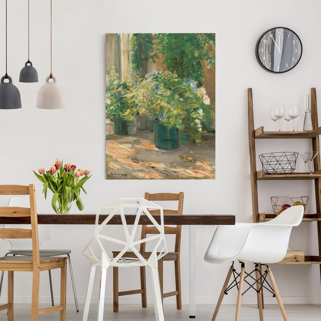 Riproduzione quadri su tela Max Liebermann - Vasi di fiori davanti a casa