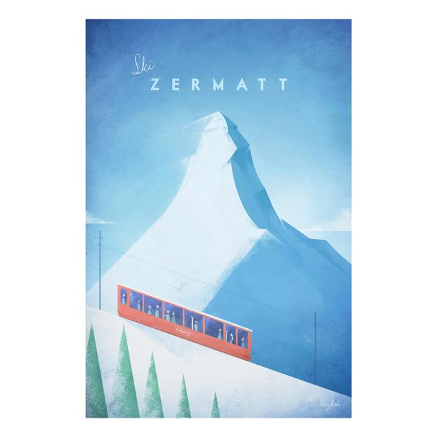 Quadro in vetro - Poster di viaggio - Zermatt - Verticale 3:2