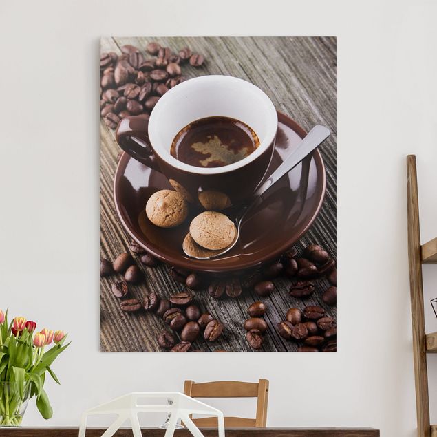 Riproduzioni su tela quadri famosi Tazze da caffè con chicchi di caffè