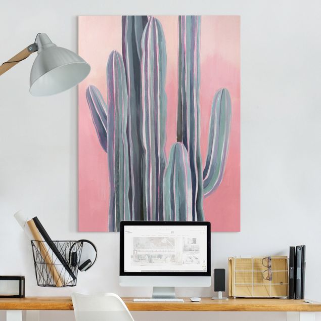 Stampe su tela fiori Cactus in rosa I