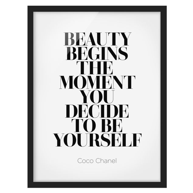 Poster con cornice - Be Yourself Coco Chanel - Verticale 4:3