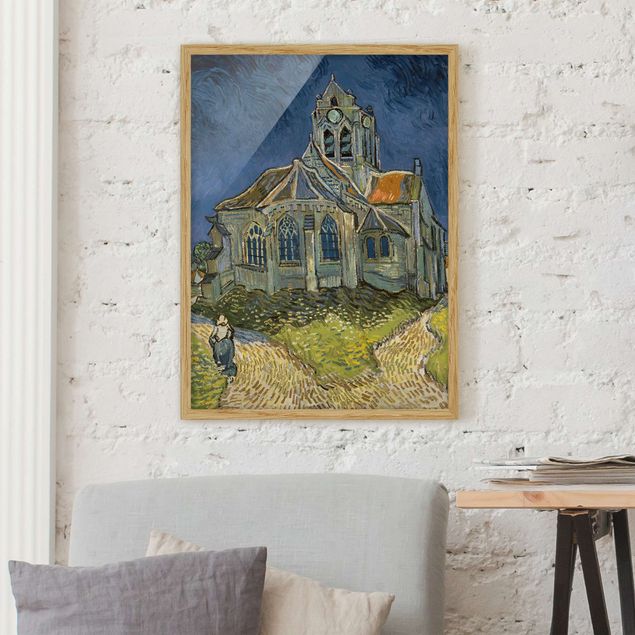 Poster con cornice - Vincent Van Gogh - The Church At Auvers - Verticale 4:3