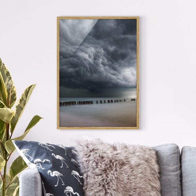 Poster con cornice - Nubi di tempesta sul Mar Baltico