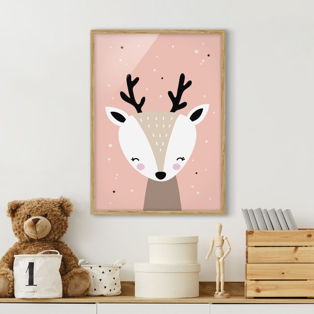 Poster con cornice - Happy Deer - Verticale 4:3