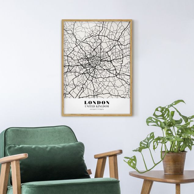 Poster con cornice - London City Map - Classic - Verticale 4:3
