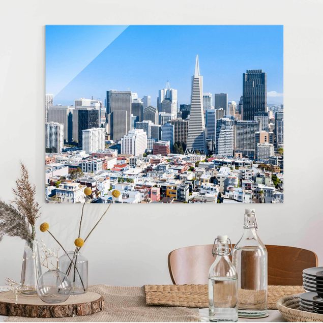 Lavagna magnetica vetro Skyline di San Francisco