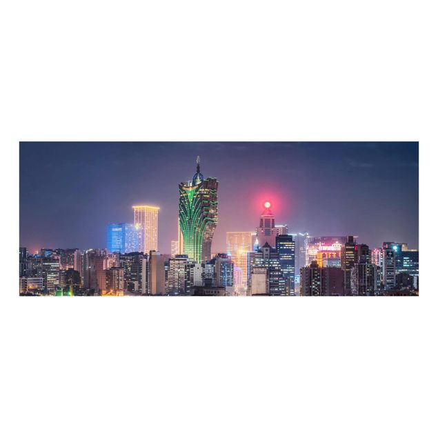 Quadro in vetro - Notte illuminata in Macao