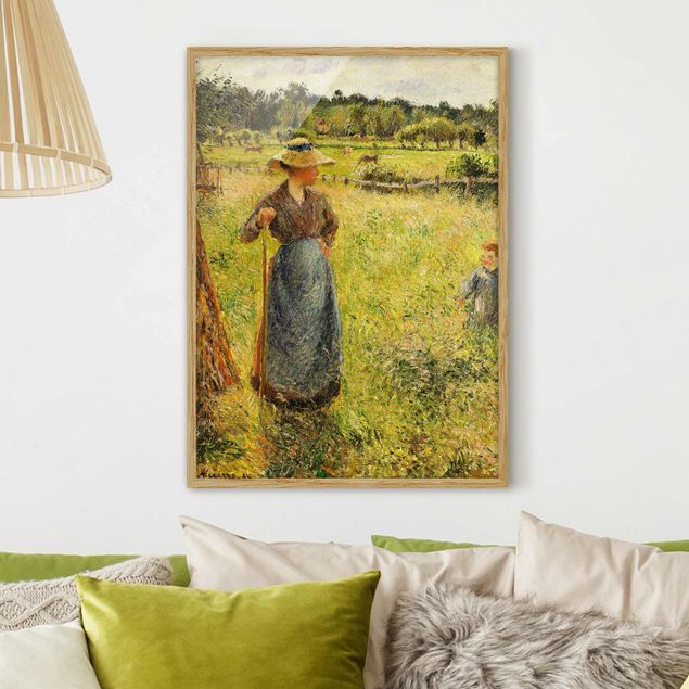 Poster con cornice - Camille Pissarro - The Haymaker - Verticale 4:3