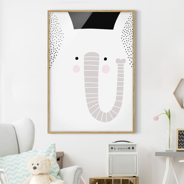 quadri con animali Zoo con disegni - Elefante