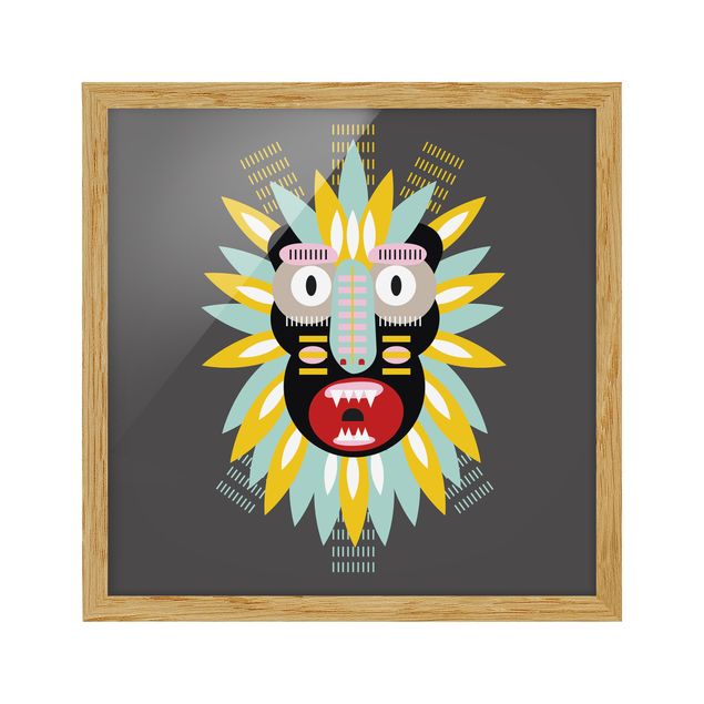 Poster con cornice - Collage Mask Ethnic - King Kong - Quadrato 1:1