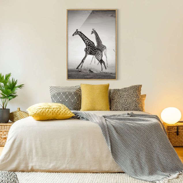 Poster con cornice - Giraffe Hunting - Verticale 4:3