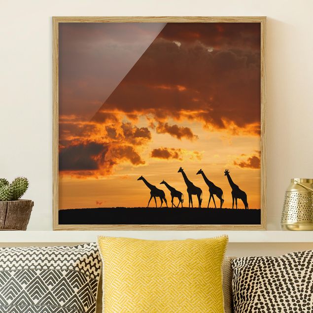 quadro astratto moderno Cinque giraffe