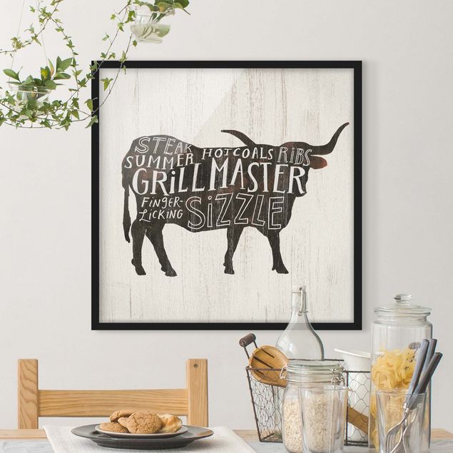 Poster con cornice - Farm BBQ - Beef - Quadrato 1:1