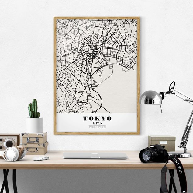 Poster con cornice - Tokyo City Map - Classic - Verticale 4:3