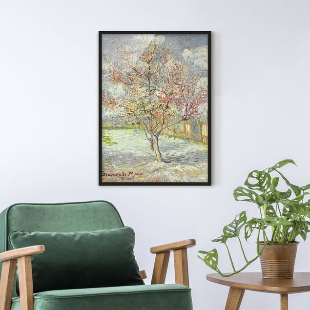 Poster con cornice - Vincent Van Gogh - Flowering Peach Trees - Verticale 4:3