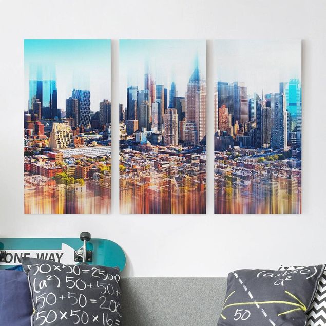 Riproduzioni su tela quadri famosi Skyline di Manhattan tratto urbano