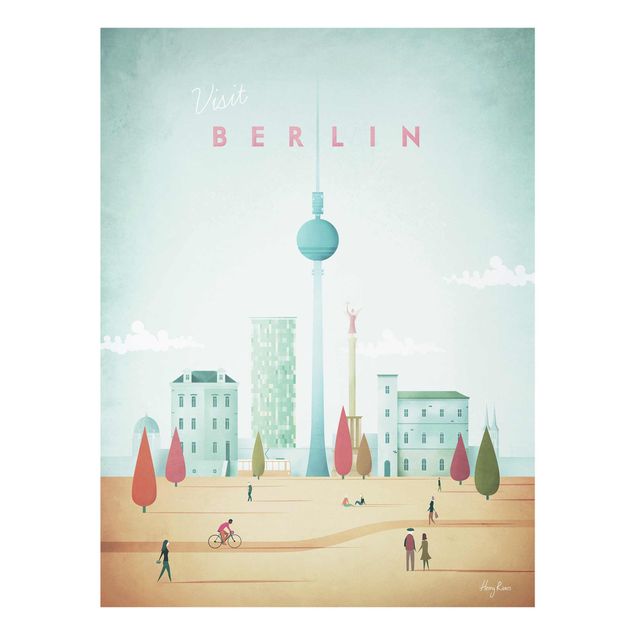 Quadro in vetro - Poster viaggio - Berlino - Verticale 4:3