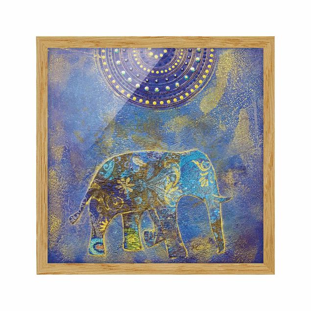 Poster con cornice - Elephant In Marrakech - Quadrato 1:1