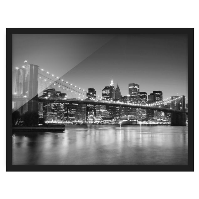 Poster con cornice - Brooklyn Bridge In New York II - Orizzontale 3:4