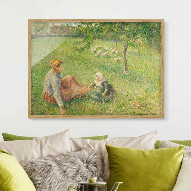 Poster con cornice - Camille Pissarro - Gooseherd - Orizzontale 3:4