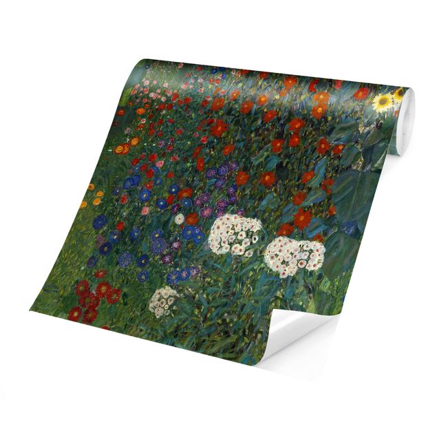 Carta da parati adesiva - Gustav Klimt - Giardino Girasoli- Formato quadrato