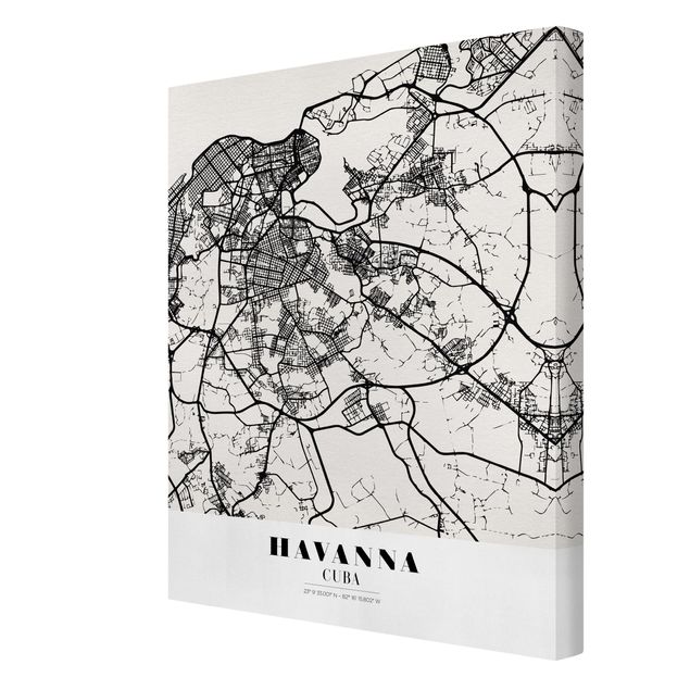 Stampa su tela - Havana City Map - Classic - Verticale 3:4