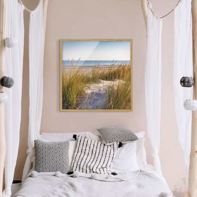 Poster con cornice - Beach Dune Al Mare - Quadrato 1:1