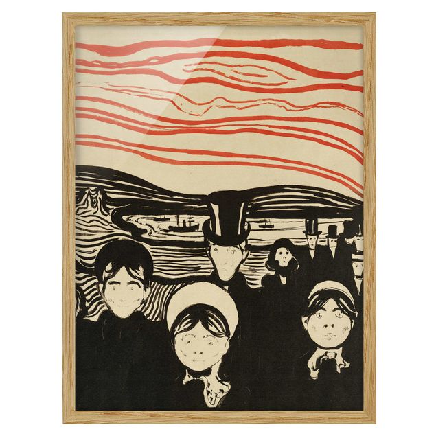 Poster con cornice - Edvard Munch - Anxiety - Verticale 4:3