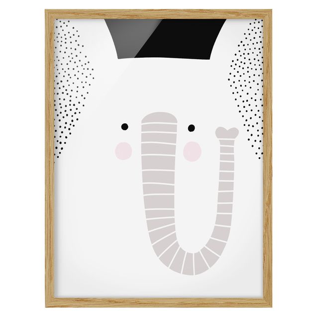Poster con cornice - Zoo Con I Modelli - Elefante - Verticale 4:3