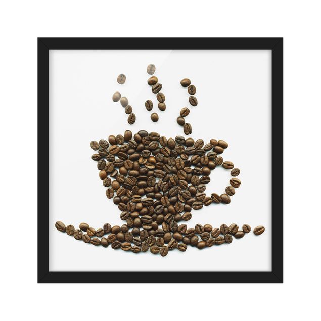 Poster con cornice - Coffee Beans Cup - Quadrato 1:1