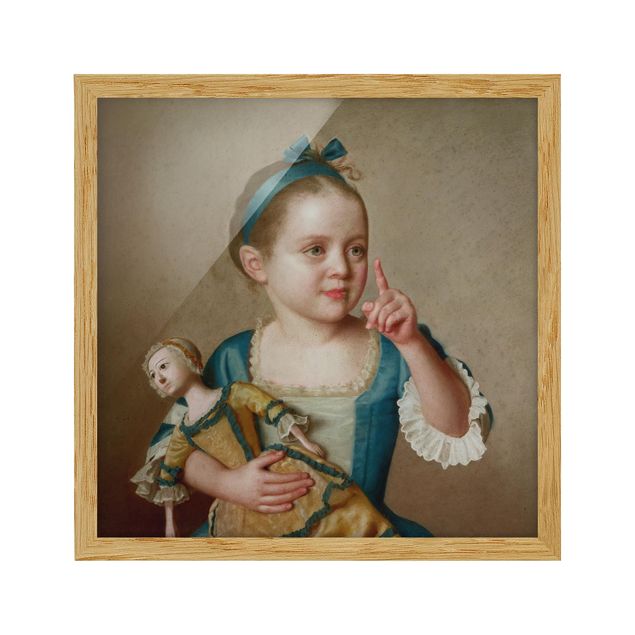 Poster con cornice - Jean Etienne Liotard - Ragazza con la bambola - Quadrato 1:1