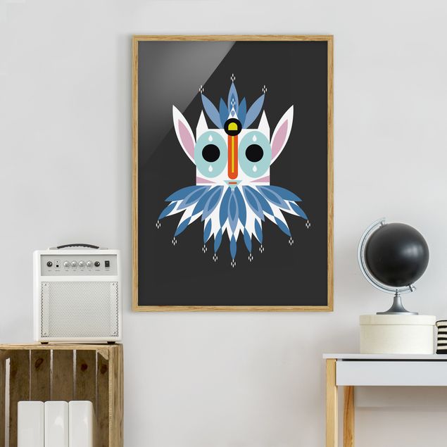 Poster con cornice - Collage Mask Ethnic - Gnome - Verticale 4:3