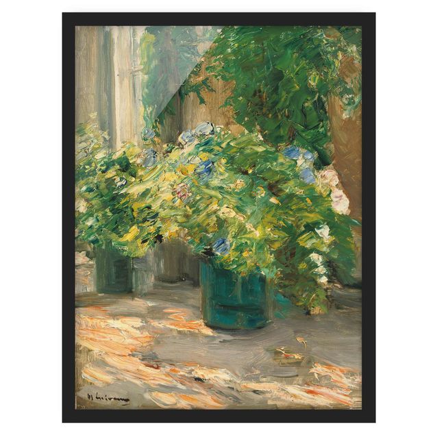 Poster con cornice - Max Liebermann - Vaso da fiori in davanti alla casa - Verticale 4:3