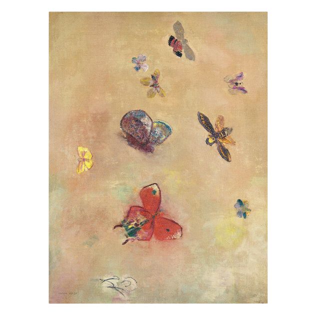 Quadri moderni per soggiorno Odilon Redon - Farfalle colorate