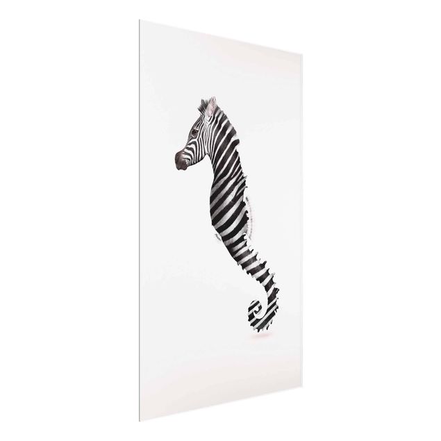 Quadro in vetro - Seahorse Con Zebra Stripes - Verticale 3:2