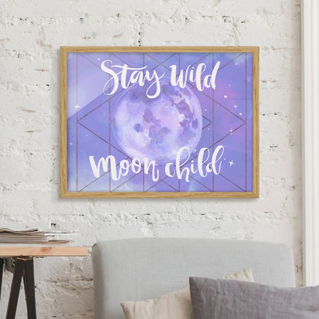 Poster con cornice - Moon Child - Stay Wild - Orizzontale 3:4