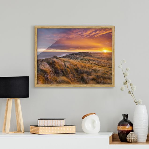 Poster con cornice - Sunrise On The Beach On Sylt - Orizzontale 3:4