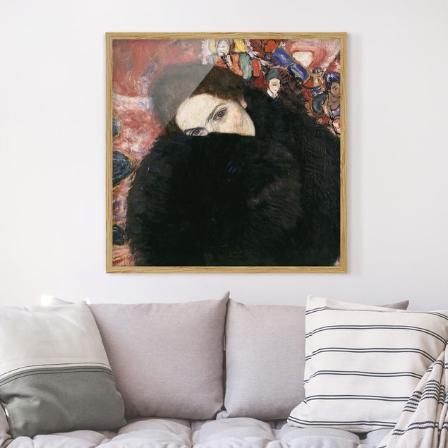 Poster con cornice - Gustav Klimt - Lady With Muff - Quadrato 1:1