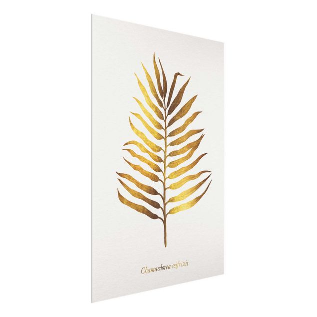 Quadro in vetro - Gold - Palm Leaf II - Verticale 4:3