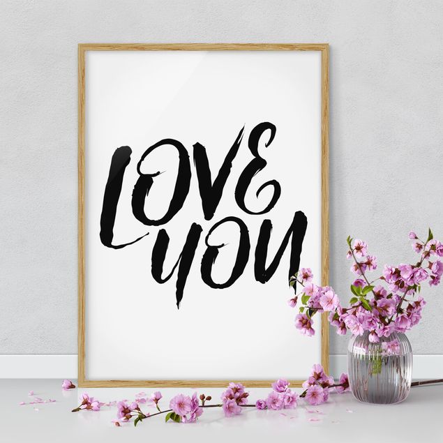 Poster con cornice - Love You - Verticale 4:3