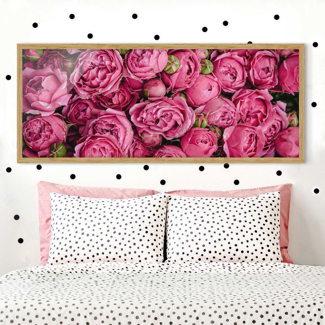 Poster con cornice - peonie rosa - Panorama formato orizzontale