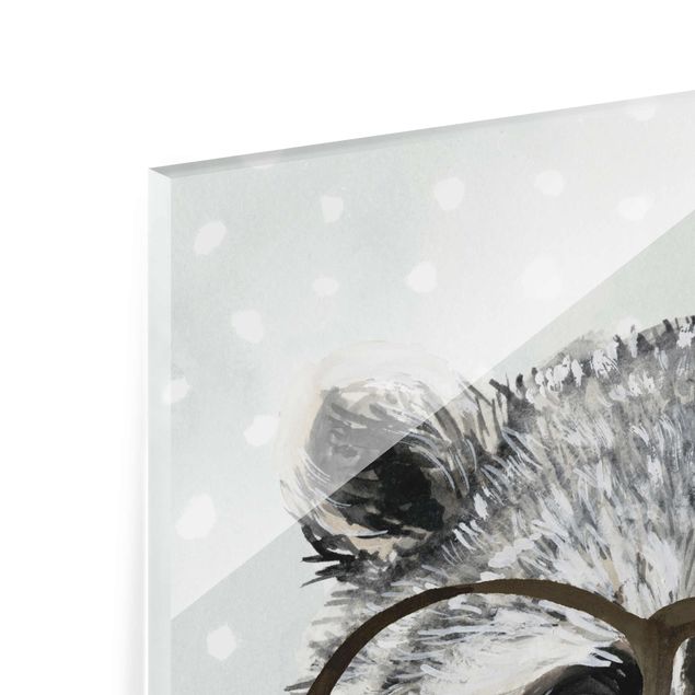 Quadro in vetro - Animals With Glasses - Raccoon - Quadrato 1:1