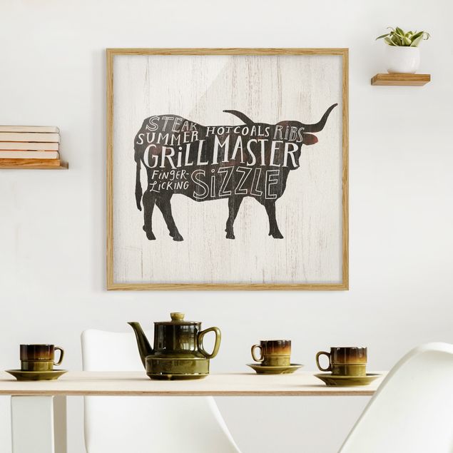 Poster con cornice - Farm BBQ - Beef - Quadrato 1:1
